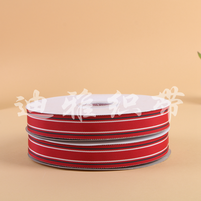 English Style Ribbon Ribbed Ribbon Black, White And Red Striped Ribbon Application Scenario