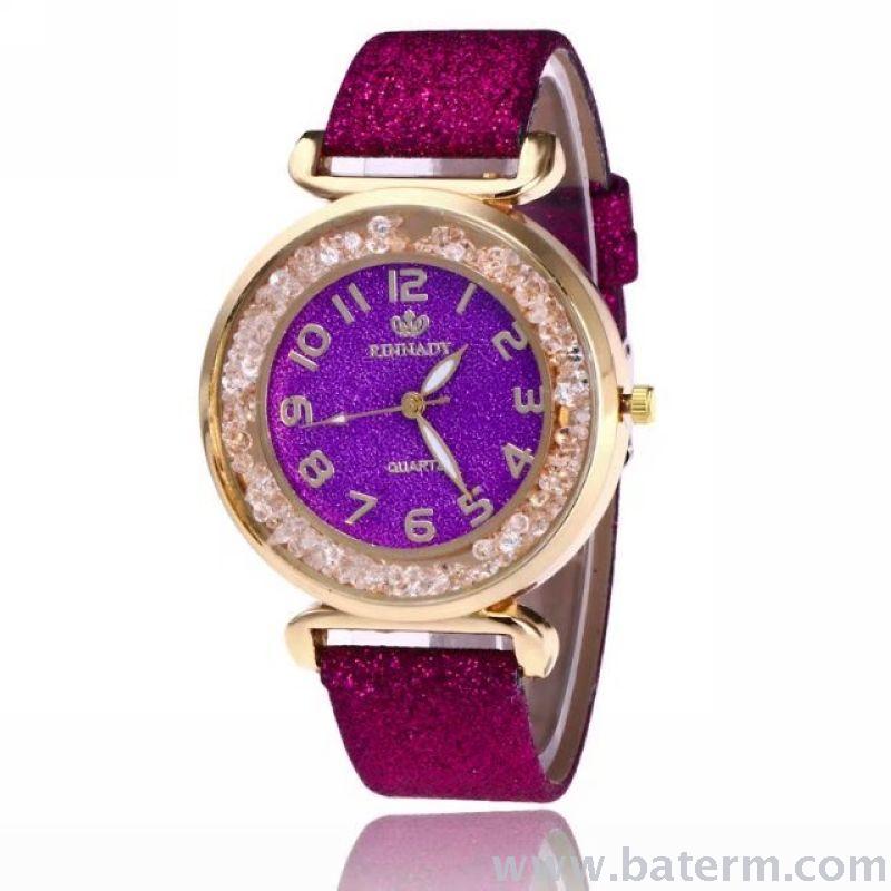 Moda tendencia brillo rosa serie 1-12 número cara color rosa correa de reloj de moda para mujeres reloj de cuarzo 1 Application Scenario