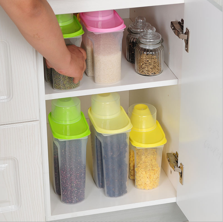 Covered sealed grain storage tanks, easy-to-tip dry goods kitchen storage buckets, and fresh-keeping boxes Specification image