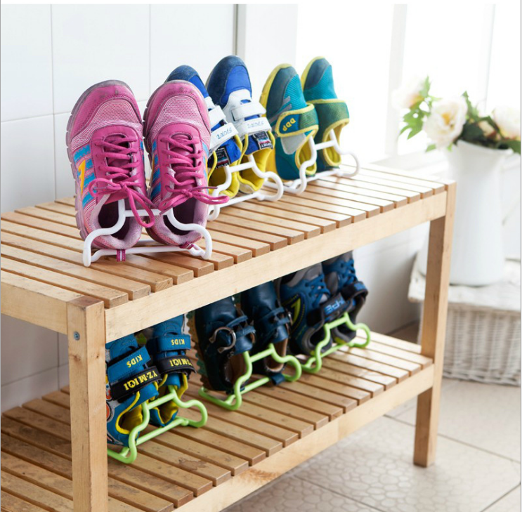 创意家居便携式可立可挂式鞋架 晾晒架（两个装）细节图