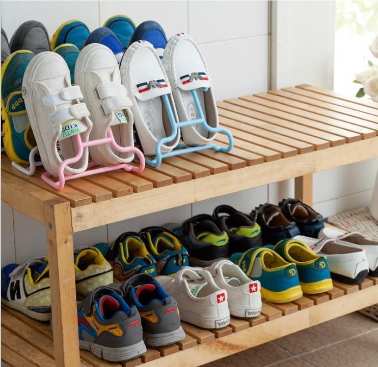 创意家居便携式可立可挂式鞋架 晾晒架（两个装）