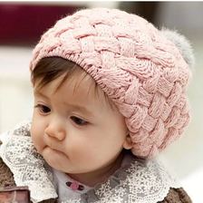 义乌好货 韩版秋冬季儿童帽子宝宝贝雷帽婴儿保暖帽毛线针织帽