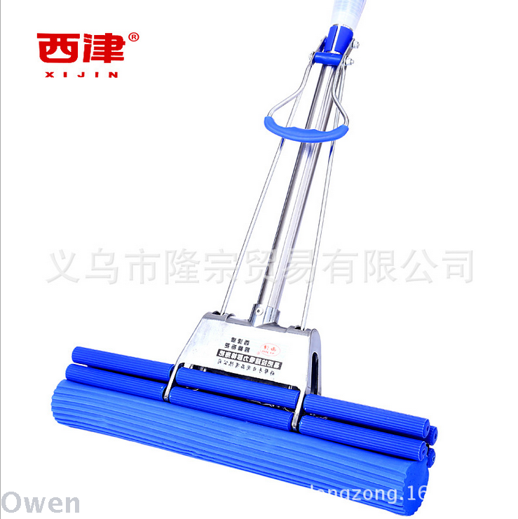 Xijin 602 double extrusion water 38 cm colloidal mop stainless steel double roller mop absorbent mop full figure