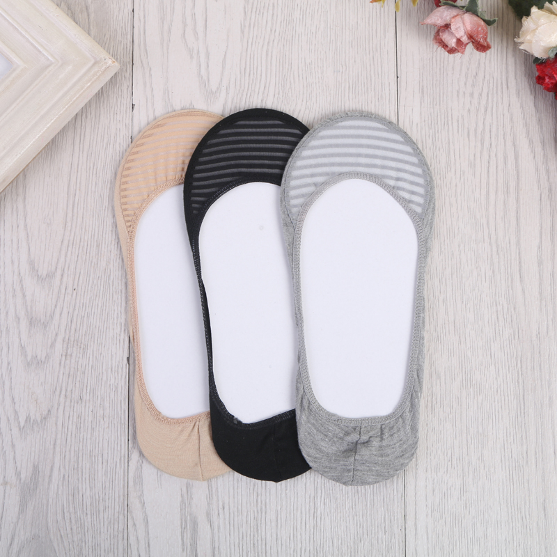 脚面网条子棉底浅口女袜 舒适时尚隐形袜船袜产品图