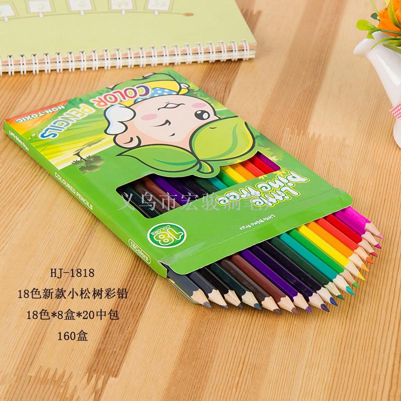 Yiwu buena carga pequeño pino lápiz 18 colores de alta calidad color plomo hexagonal rod disponible en stock details Picture