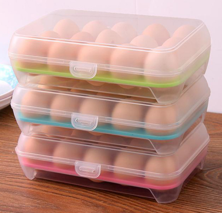 日式15格鸡蛋防碰撞收纳盒 冰箱鸡蛋收纳保鲜盒 鸡蛋格蛋托