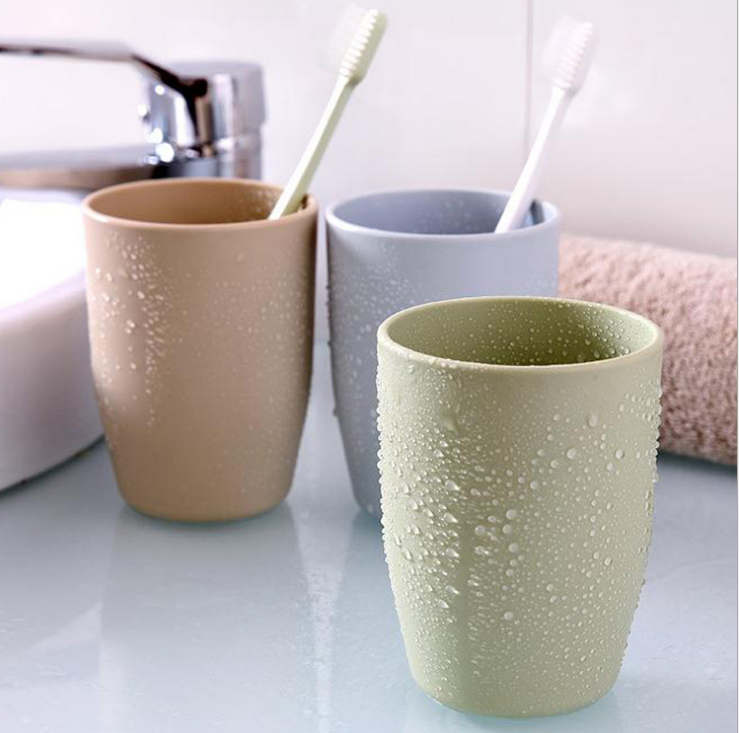 Simple fashion family wash mouth cup plain plastic brushing cup couple toothbrush cup