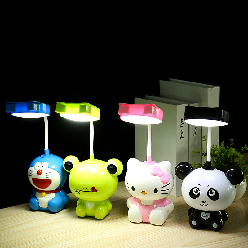 Cartoon KT Cat desk lamp, creative panda Frog LED folding eye-protecting night light, study desk lamp details Picture