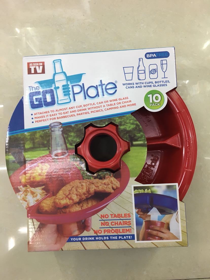 the go plate一次性分隔盘啤酒饮料盘野餐碗