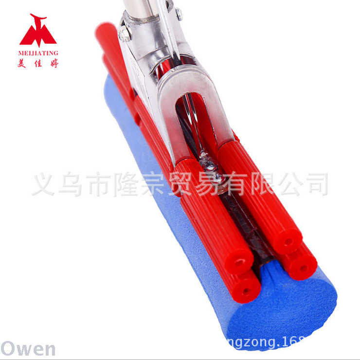 Meijiating 27 cm small aluminum cross rubber cotton mop Guangdong De cotton new plastic non-slip sponge squeegee mop details Picture