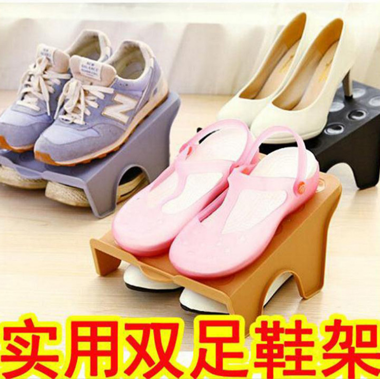 多用收纳空间双足整理鞋架 日式大阪城鞋架 一体式简易鞋架