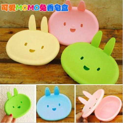 Taobao's best-selling gift: Cartoon cute little rabbit soap box, double-layer smiling soap box/soap plate/soap dish