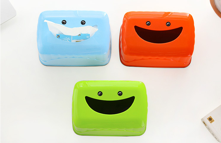 厂家直销 可爱笑脸纸巾盒 餐厅家用防水抽纸盒 纸巾筒纸巾抽产品图