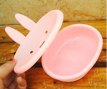 Taobao's best-selling gift: Cartoon cute little rabbit soap box, double-layer smiling soap box/soap plate/soap dish Specification image