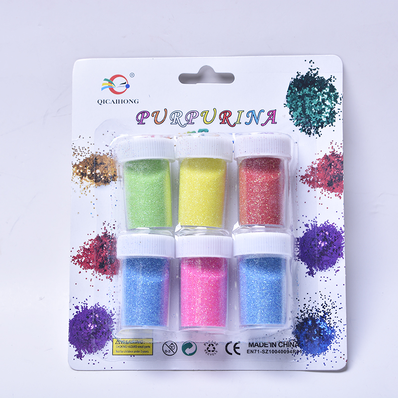 欣琪画材厂家直销 6瓶装吸卡金砂金粉