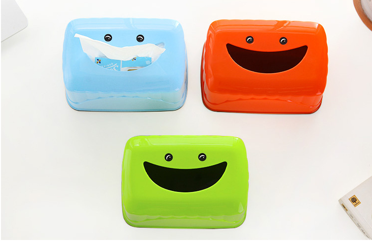 厂家直销 可爱笑脸纸巾盒 餐厅家用防水抽纸盒 纸巾筒纸巾抽细节图