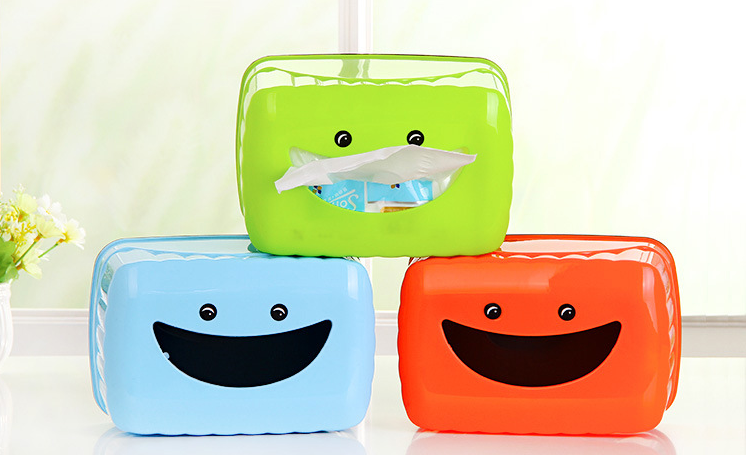 厂家直销 可爱笑脸纸巾盒 餐厅家用防水抽纸盒 纸巾筒纸巾抽