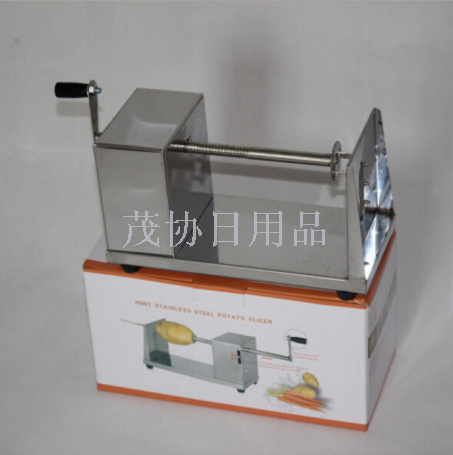 Snack equipment hand spiral potato chip machine stainless steel manual potato rotary cutting machine potato tower machine