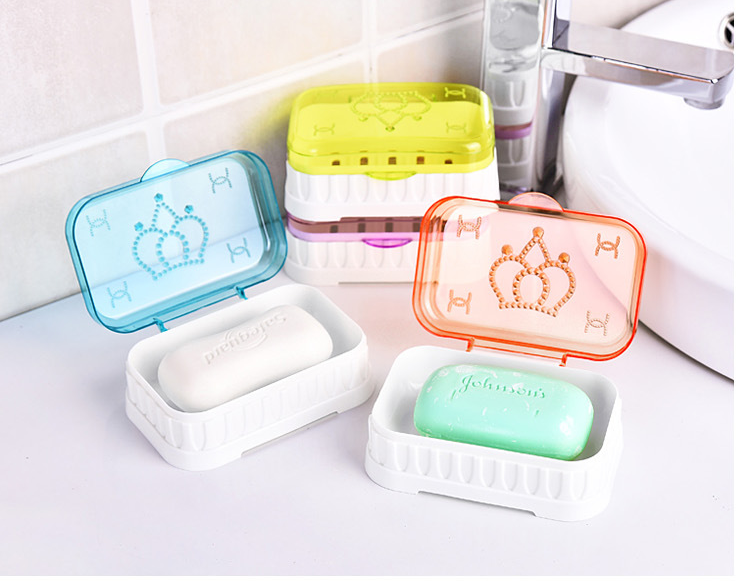 肥皂盒沥水创意透明带盖大号皂盒架卫生间浴室双层塑料香皂盒