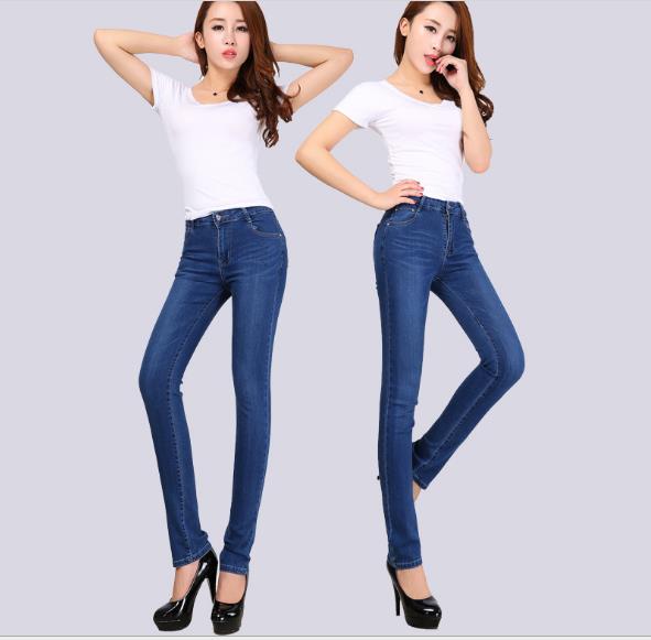 Autumn new women's jeans Korean version straight tube mid-waist women's large size jeans small mixed batch