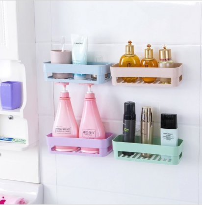 粘贴置物架 方形置物篮浴室收纳置物架 厨房储物架细节图