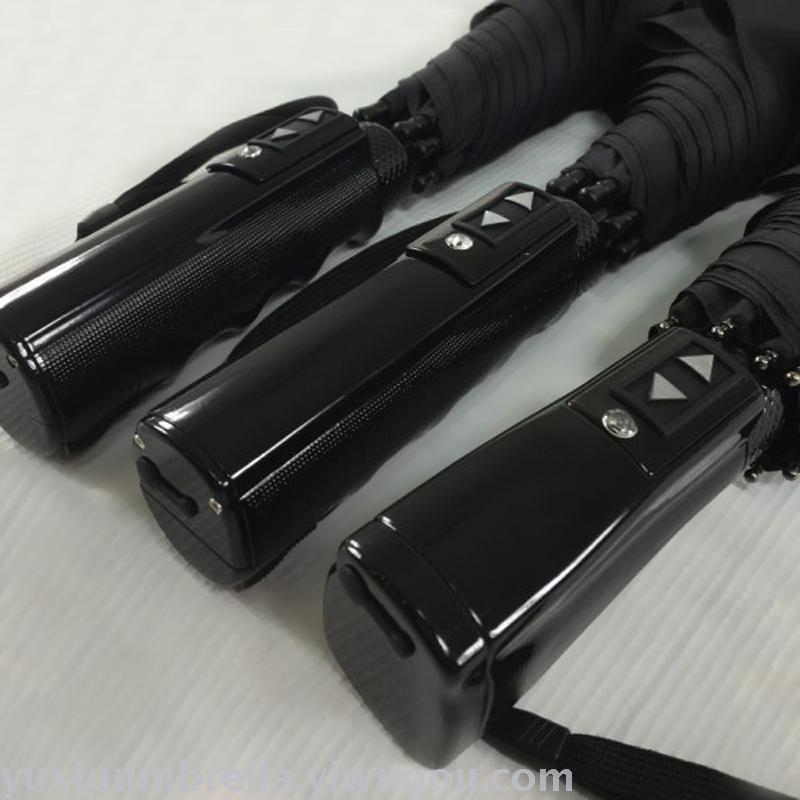 New fully automatic umbrella, electric charging umbrella, high-end business umbrella, men's one-handed operation, suitable for both weather and rain, black umbrella trend details Picture