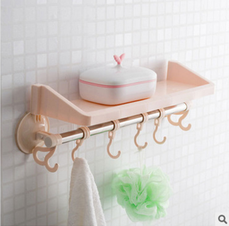 Nordic-style suction cup storage rack, kitchen and bathroom, kitchen storage rack, non-drilling and traceless storage rack, organizing rack Application Scenario