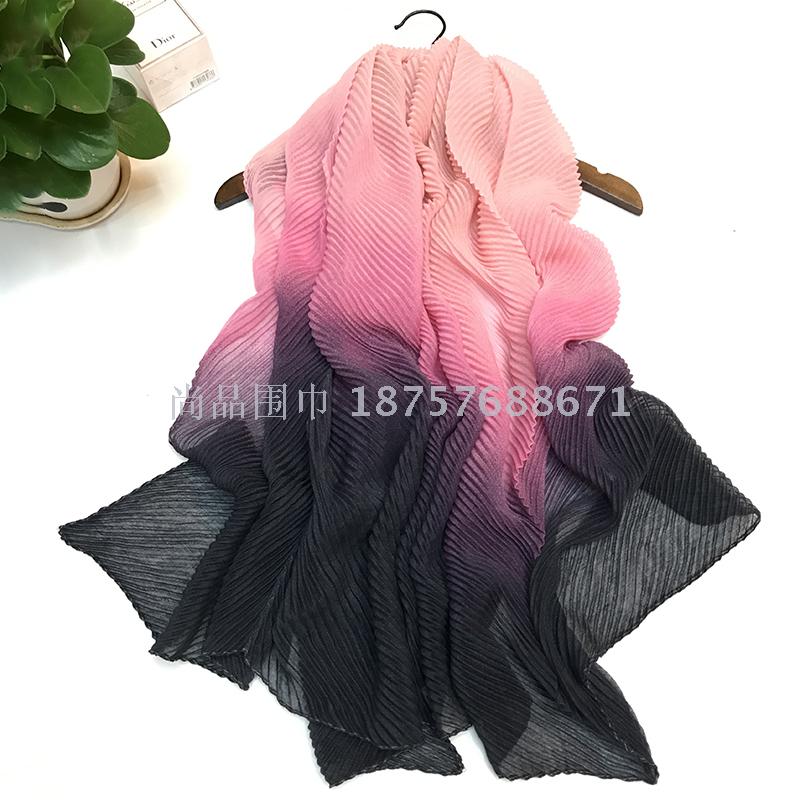 Gradient crush fold sand towel shawl scarf thumbnail