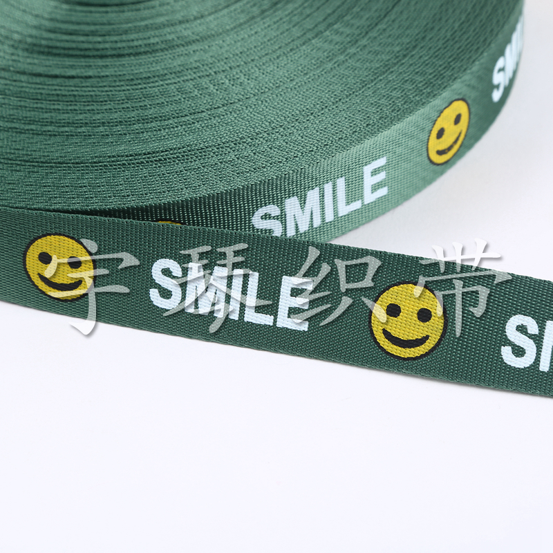 smile笑脸印花罗纹带diy服装帽子螺纹带产品图