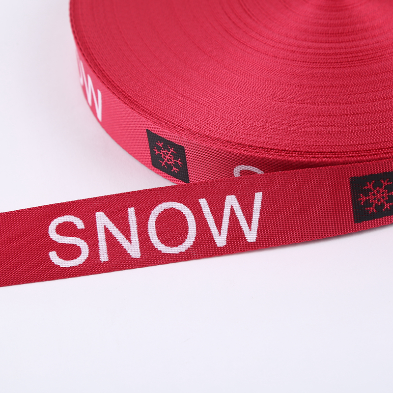 snow雪花英文螺纹彩色印花织带辅料配件图