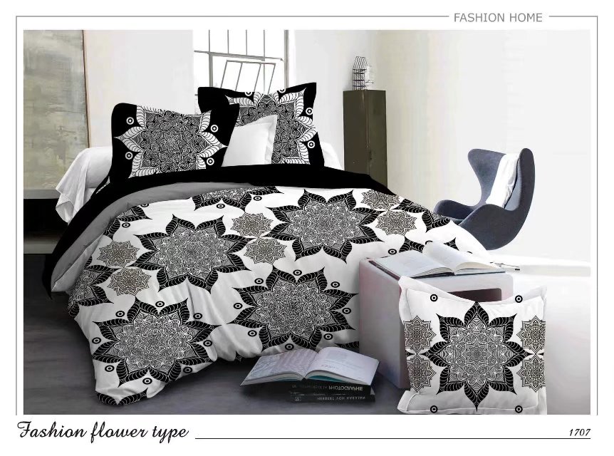 Contracted black and white four - piece polka dot wave dot pure color sheet bed sheet manufacturer direct sale thumbnail