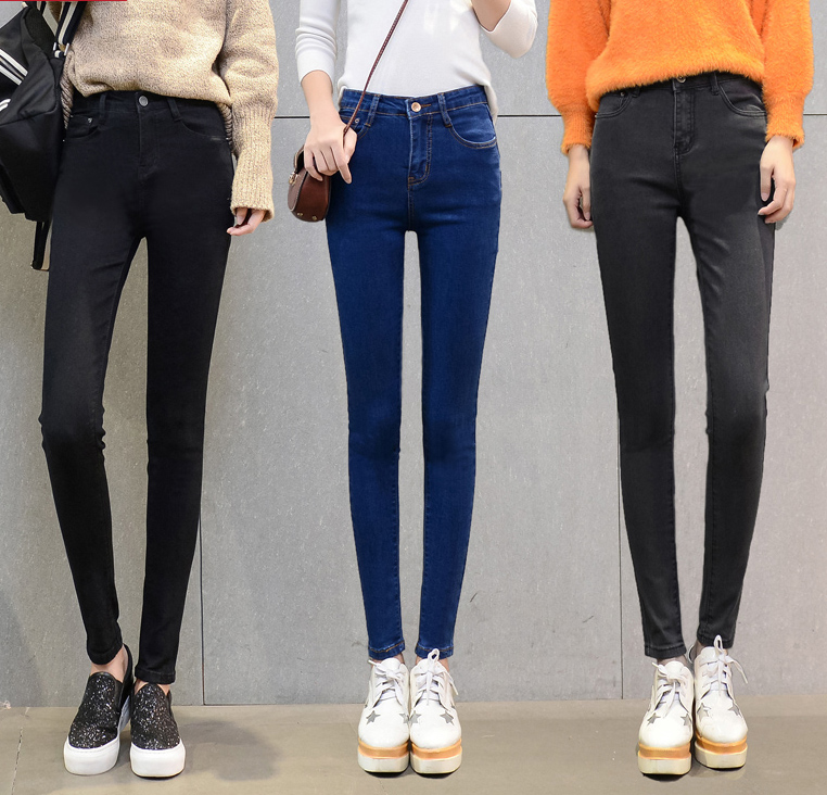 Explosion-style jeans women's pants Korean version of simple stretch shorts