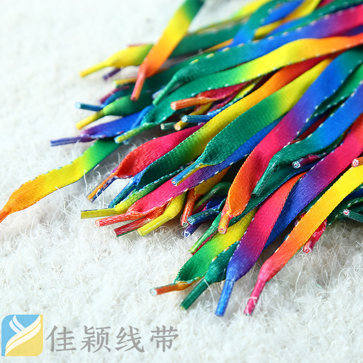 Color Shoelaces 0.8Cm Polyester Colorful Shoelaces Rope 11M Rainbow Shoelaces Rope Manufacturers Wholesale details Picture