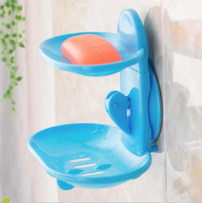 Best-selling suction cup soap box, double-layer draining suction cup soap box, suction cup traceless bathroom soap
