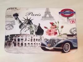 3D high-definition pattern flannel floor mat, color-printed floor mat, flannel printed mat, door mat, 40*60cm full figure