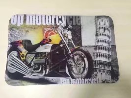 3D high-definition pattern flannel floor mat, color-printed floor mat, flannel printed mat, door mat, 40*60cm details Picture