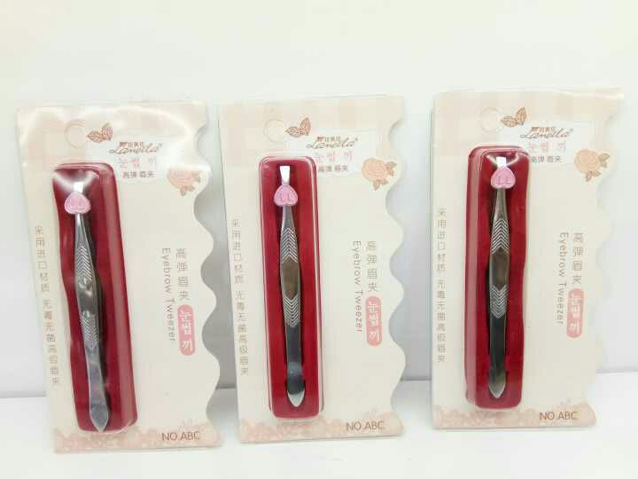 Stainless steel eyebrow tweezers, slanted eyebrow tweezers, eyebrow shaping knife, eyebrow pliers for plucking beard hair, slanted Angle makeup and beauty tools Specification image