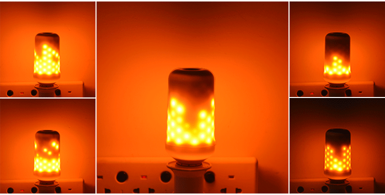 LED simulation flame lamp Torch lamp E27 bulb simulation candle lamp 90-265V Specification drawing
