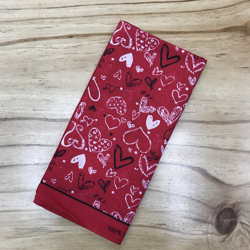 Pure cotton red graffiti love outdoor bandana handkerchief sports sweat absorption scarf square 55CM thumbnail