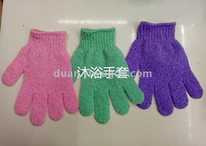 针织带绳五指搓澡沐浴美容酒店浴池手套细节图
