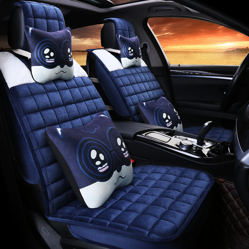 卡通毛绒松鼠款 冬款坐垫 汽车用品批发