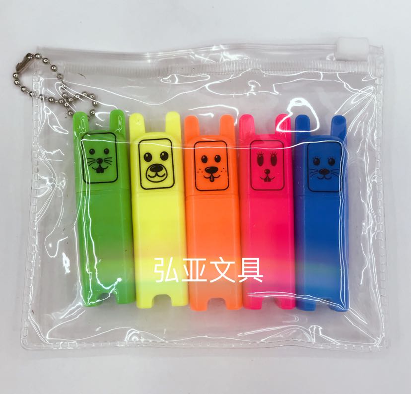 Mini Highlighter set Rabbit Fox Monster cartoon shape small highlighter chocolate lolly