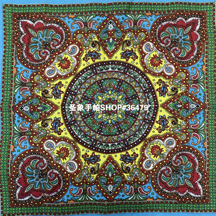 Pure cotton Bohemian pattern outdoor sports sweat absorbent headscarf 55CM Specification drawing