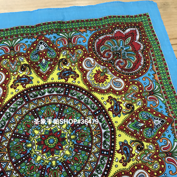 Pure cotton Bohemian pattern outdoor sports sweat absorbent headscarf 55CM Application Scenario