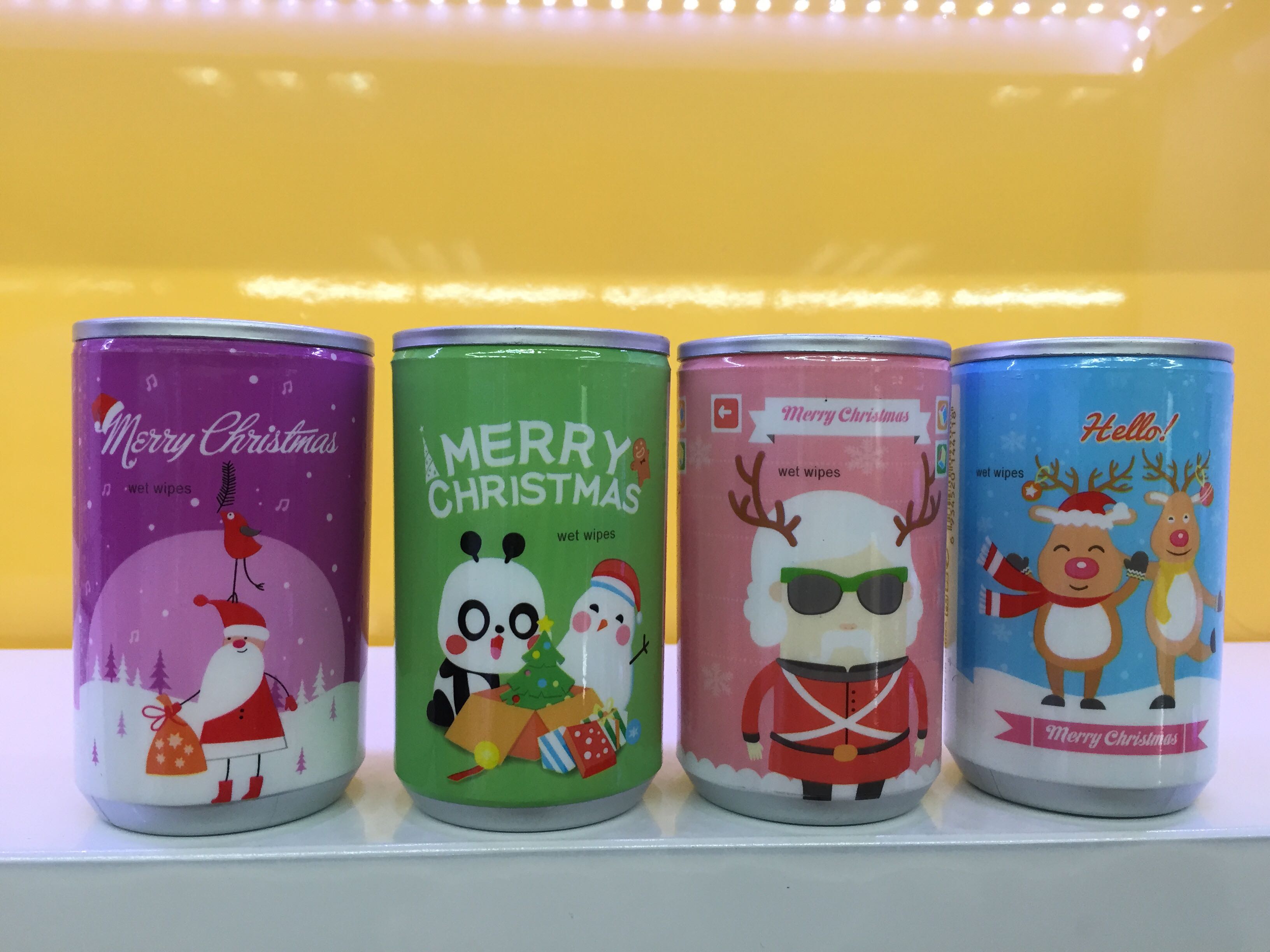 Christmas Cola cans, New and Unique Thai Wet wipes, 30 packs, 17-3006