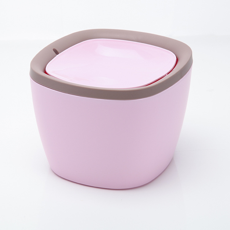 The flip-top desktop trash can is a fashionable and creative office desk, a mini trash can for car and home use Specification drawing