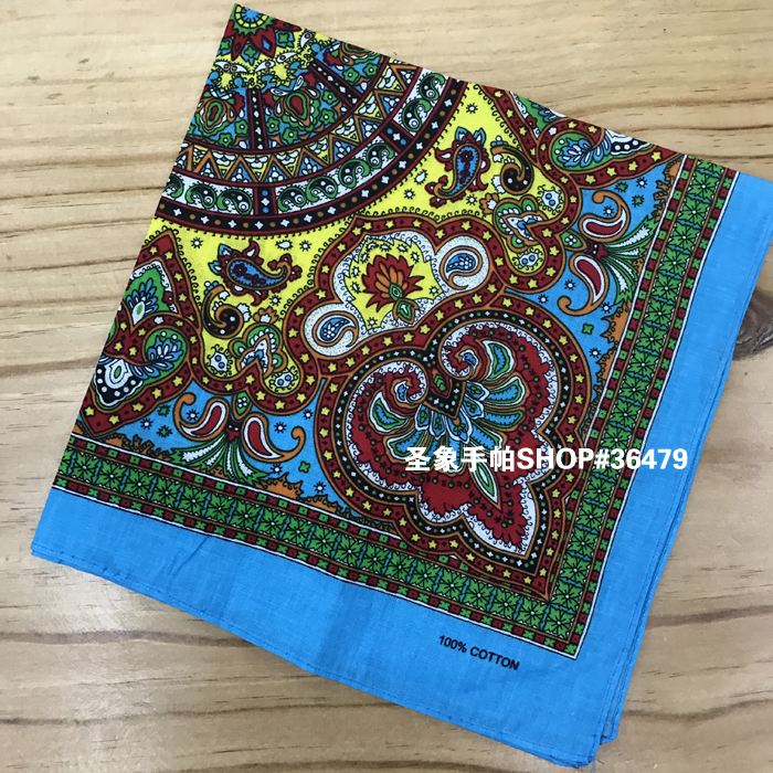 Pure cotton Bohemian pattern outdoor sports sweat absorbent headscarf 55CM details Picture