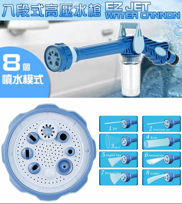 EZ jet water cannon8功能水枪浇花洗车喷枪