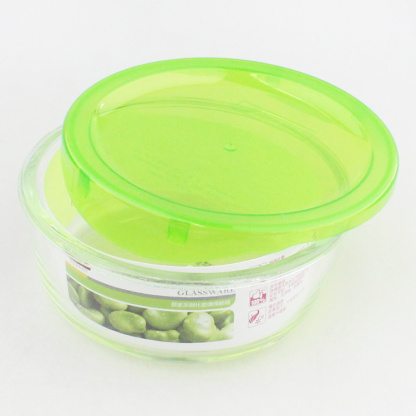 Simple tempered glass bowl gift food storage box, Eggleya EK3003 medium round food storage box details Picture