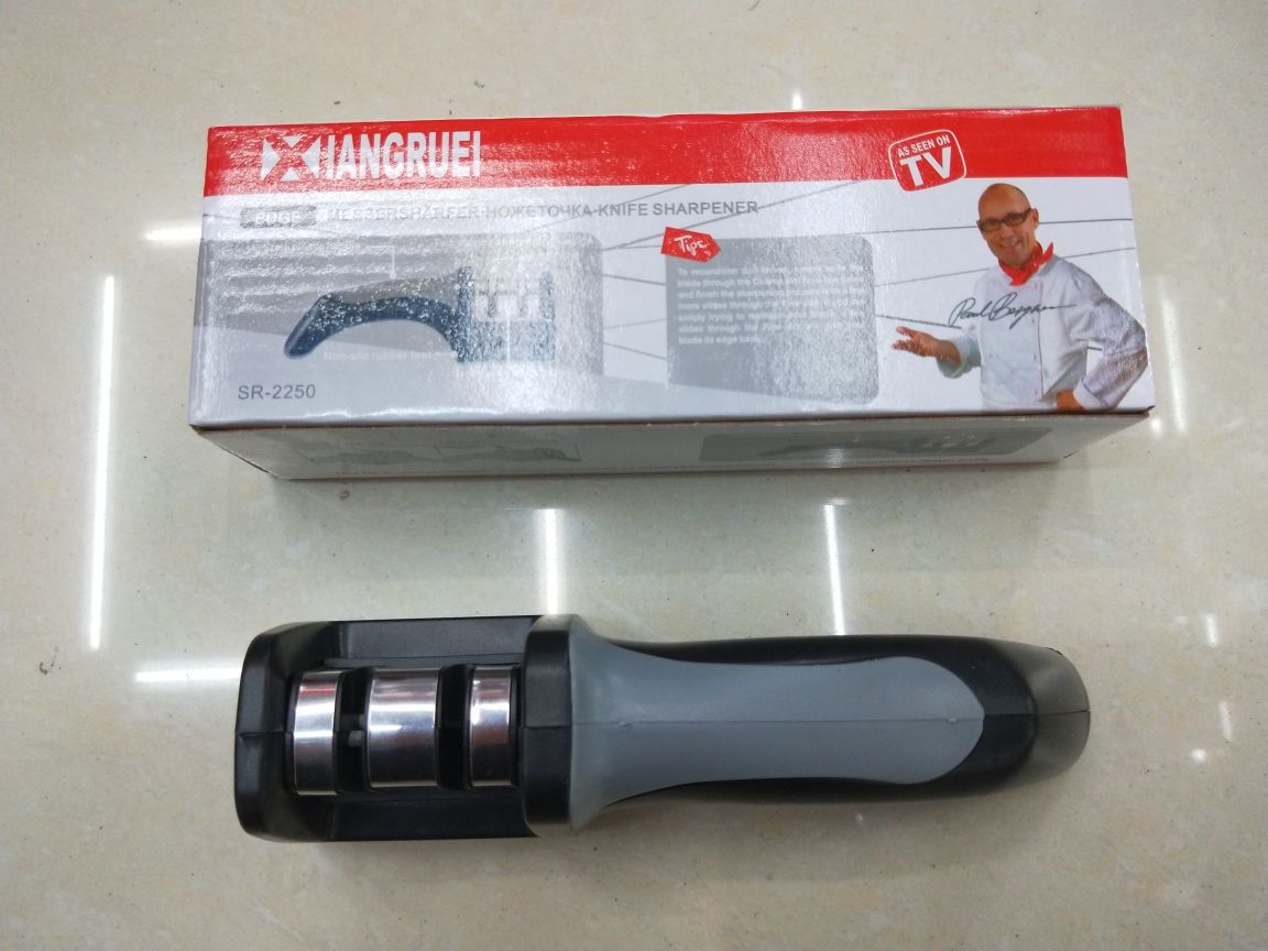 方头手柄磨刀器双头陶瓷金刚石磨刀knife sharpen